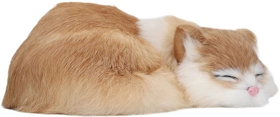 Modello di gatto in peluche realistico - Decorazione per interni - Immagine di gatto addormentato - Veloce pelliccia morbida - Gatto in peluche