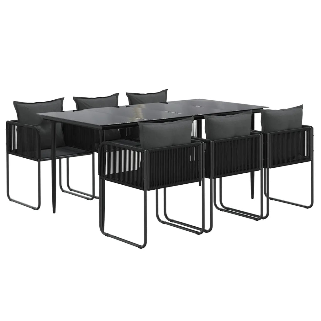 Set da Pranzo da Giardino 7 pz Nero 3156501