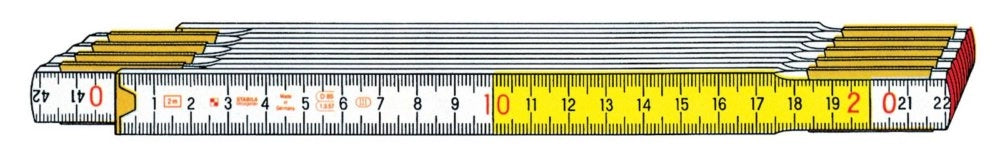 10pz doppio metro bianco/giallo "stabila" /717 10 aste da 16 mm cod:ferx.25459