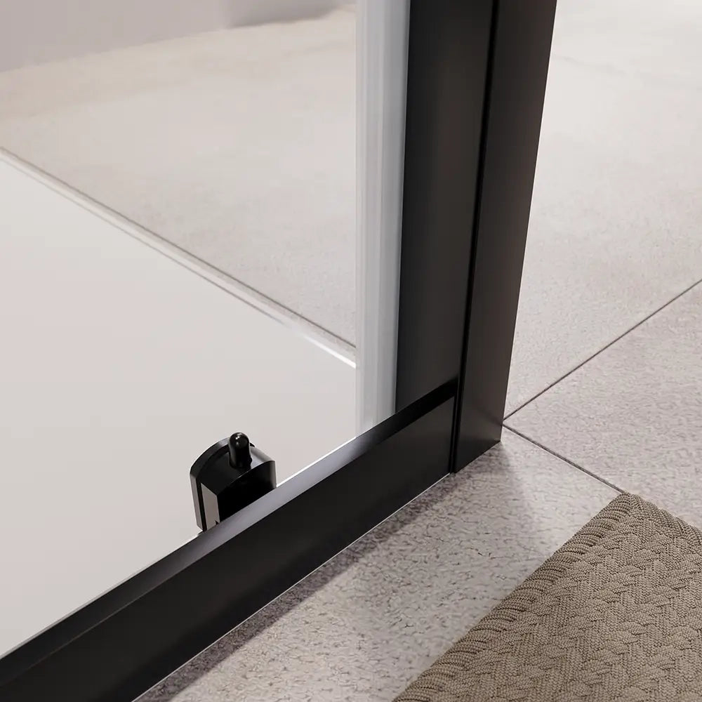 Box doccia 70x100 cm scorrevole vetro 6mm trasparente profili nero opaco | Lipari