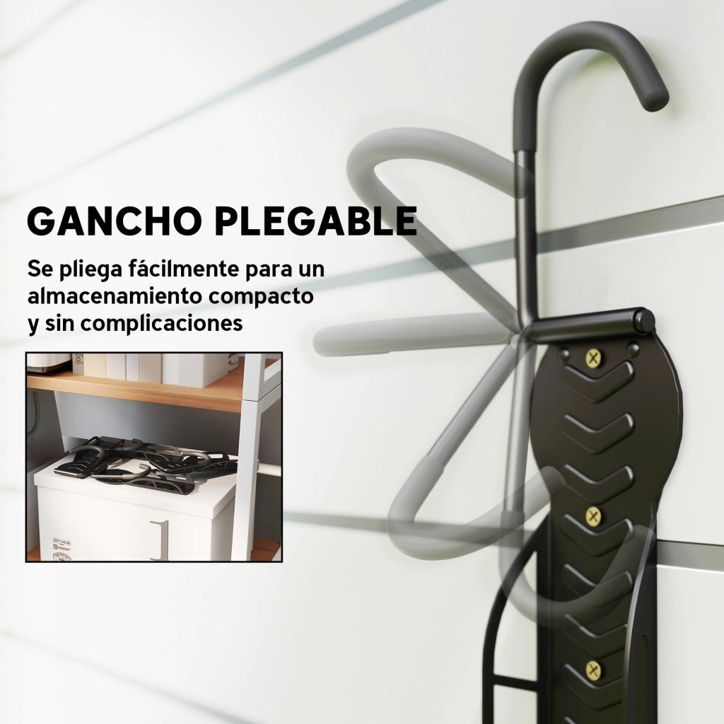 Portabiciclette a parete pieghevole 4 pezzi ¨C Zephmum ¨C Nero