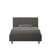 BS COM Letto una piazza e mezza contenitore imbottito 120x190 microfibra grigio