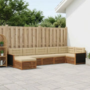 Set di divani da esterno con cuscino 7 pcs Naturale e Beige 3383616