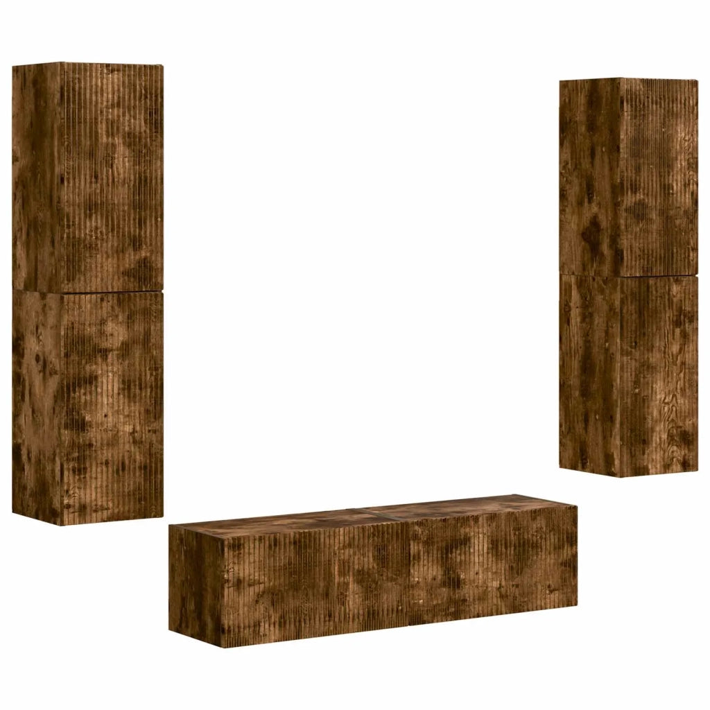 Set mobile TV 6 pcs Rovere fumé Legno multistrato 3409128