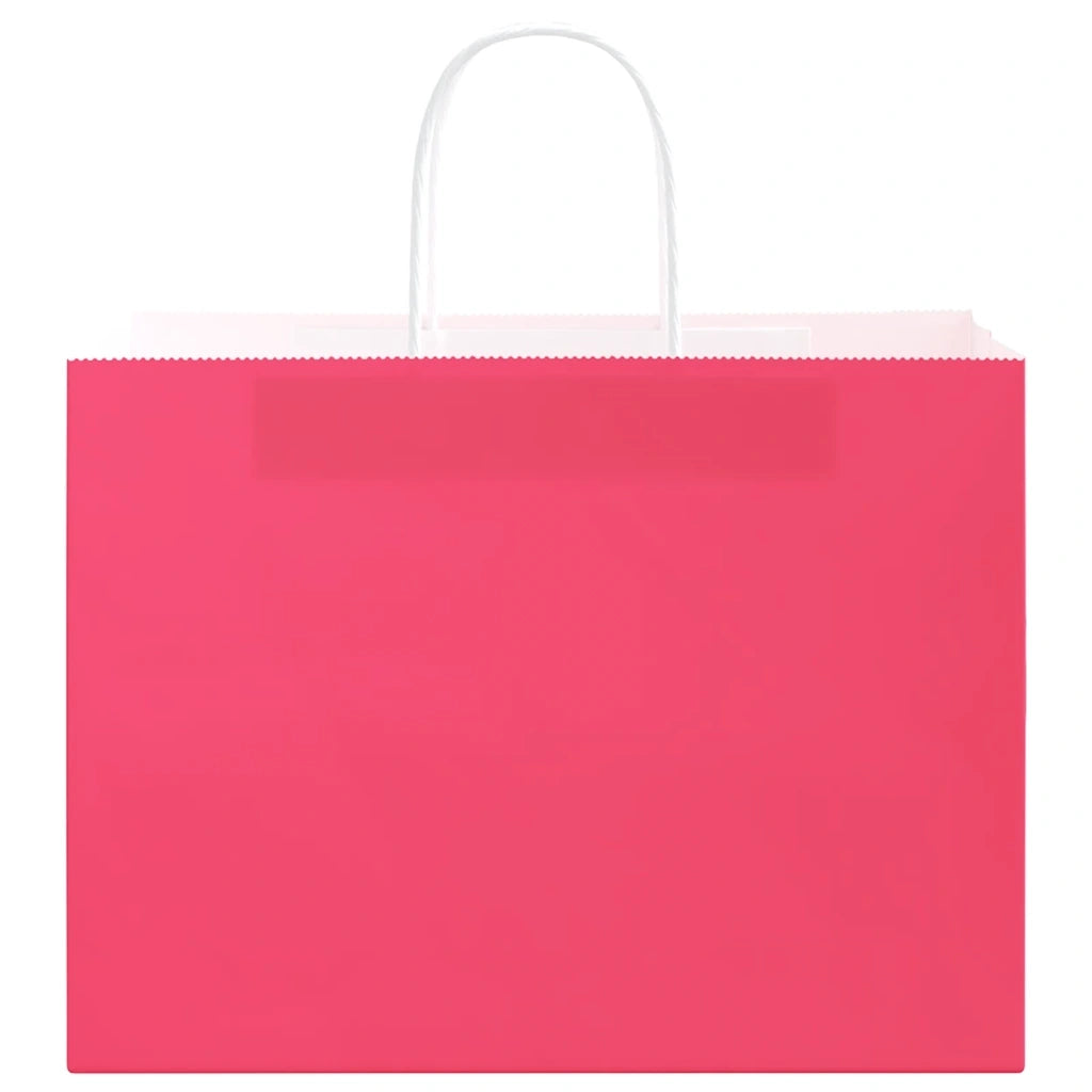 Sacchetti di Carta 250 pz con Manici Rosa 32x17x25 cm 4101677