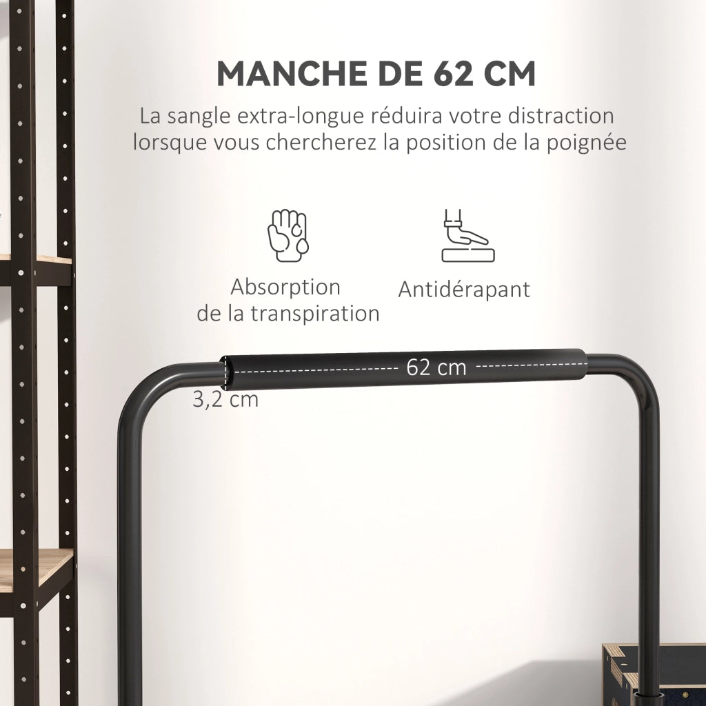 Stazione Fitness Parallele Regolabile ¨C Minimal ¨C Nero, Acciaio