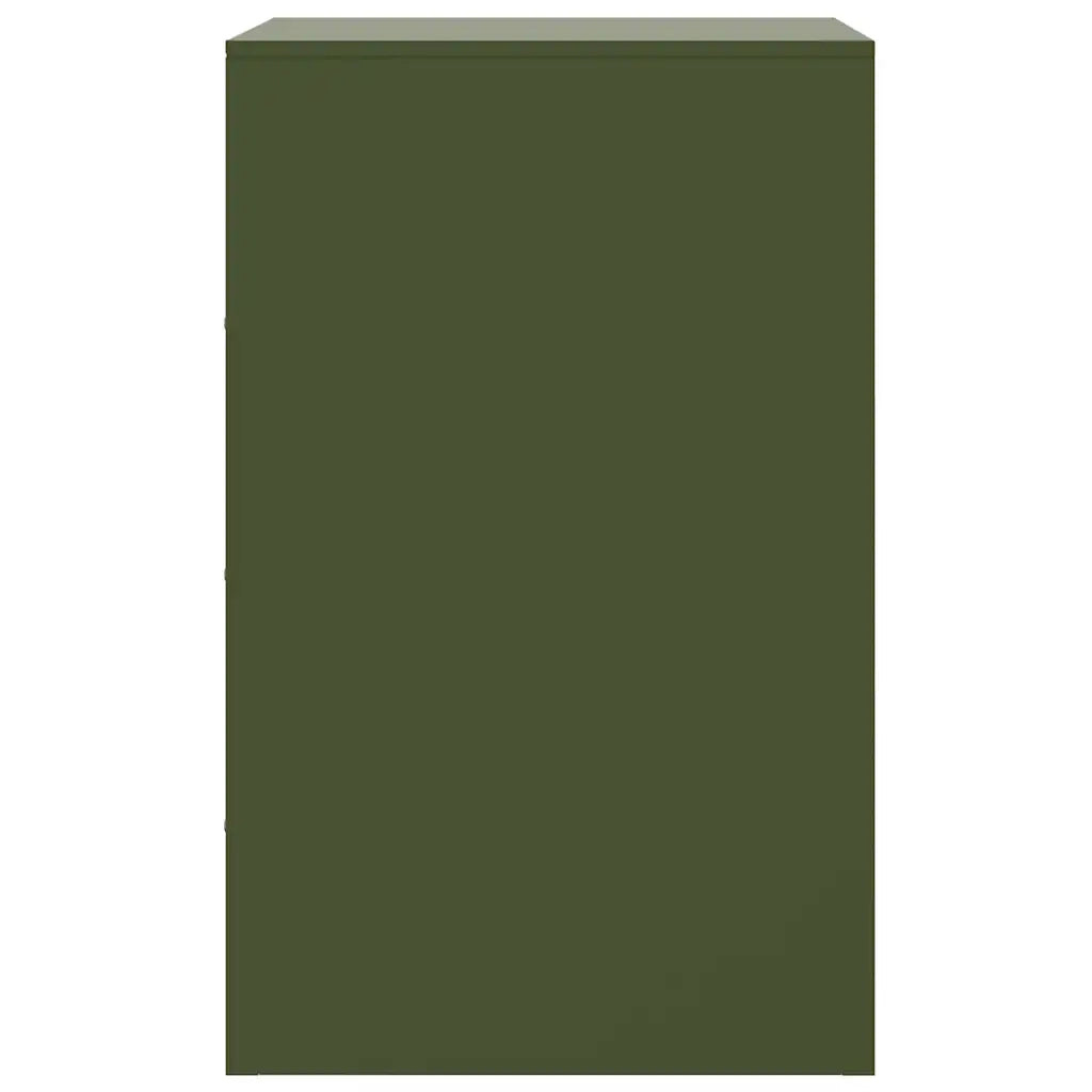 Comodini 2 pz-Set di 2 Tavolino da notte Verde Oliva 34,5x39x62 cm in Acciaio 363105