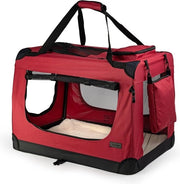 Casella per cani Casella per cane Scatola per cani Borsa pieghevole per piccoli animali, (M) 60x42x44 cm Rosso scuro