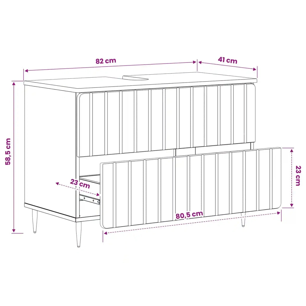 Armadio per Lavabo da Bagno ZWOLLE Rovere Sonoma 896357