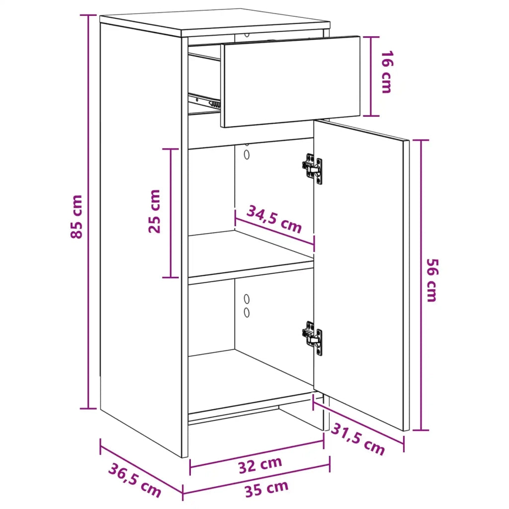 Mobile da Bagno Grigio Cemento 35 x 36,5 x 85 cm 890747
