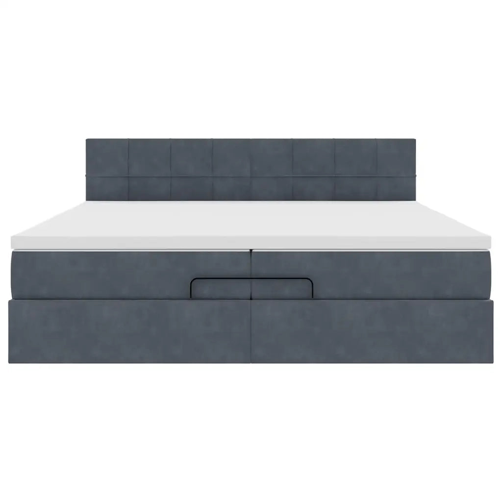 Struttura Letto Pouf con Materassi 200x200 cm Velluto