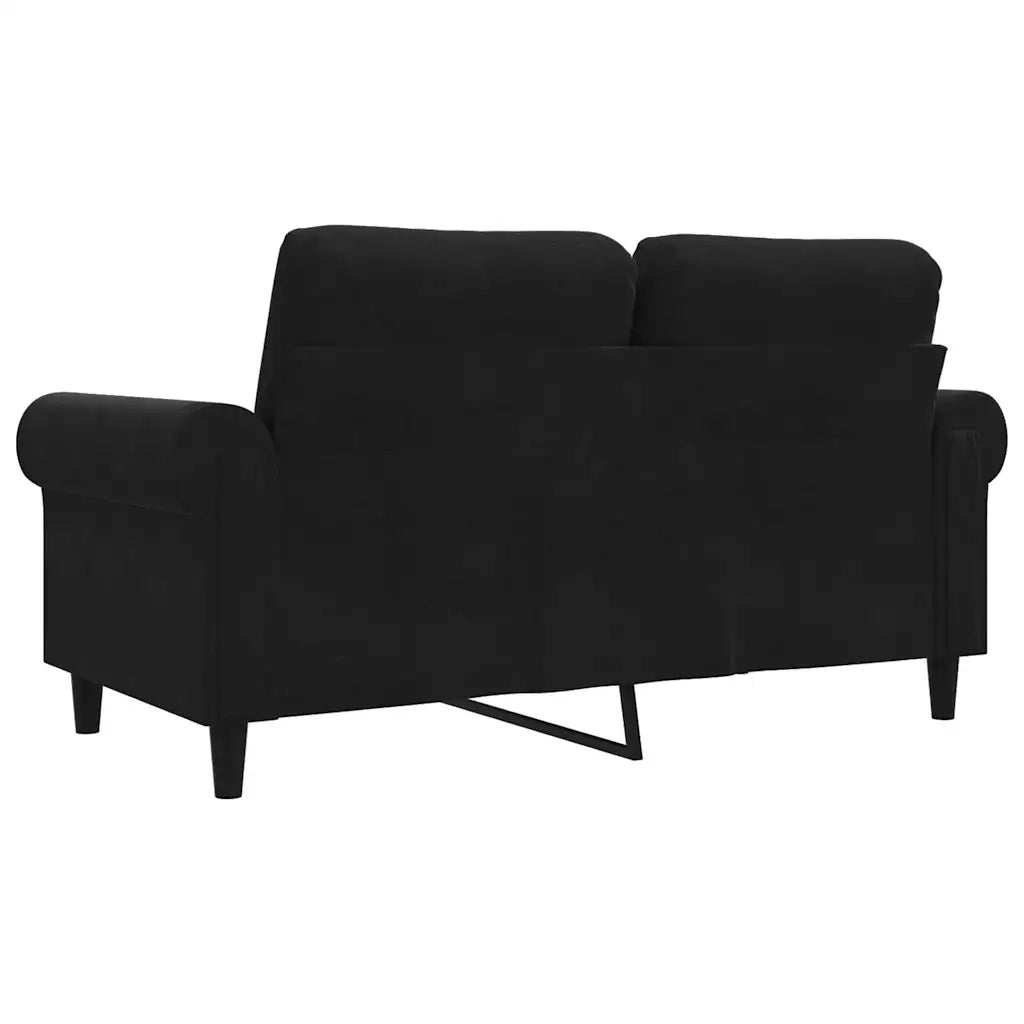 Divano a 2 Posti-Sofa 2 Posti Nero 120 cm in Velluto 747003