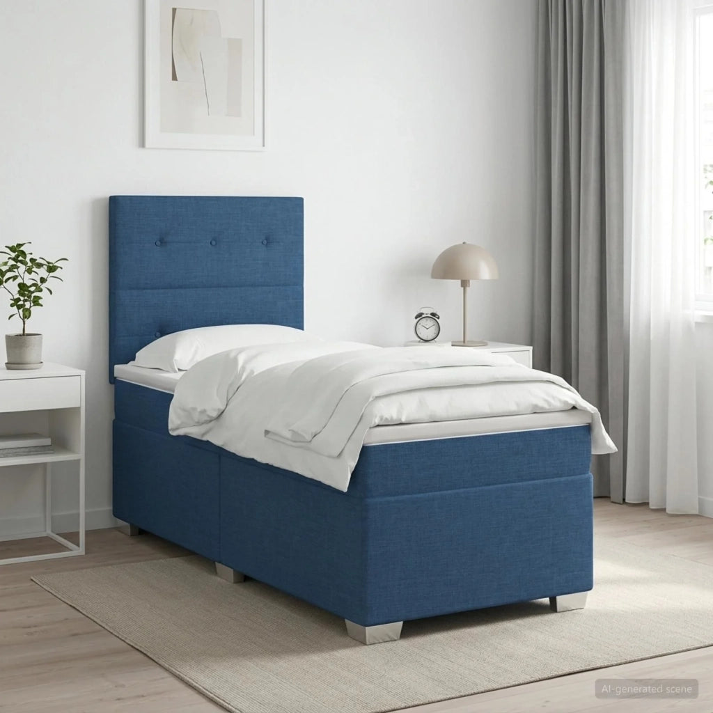 Letto box spring con materasso Blu 80 x 200 cm Tessuto 3454746