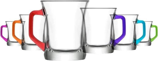 Set di tazze per caffè e tè - base colorata per bevande calde - 223 ml set di 6 tazze