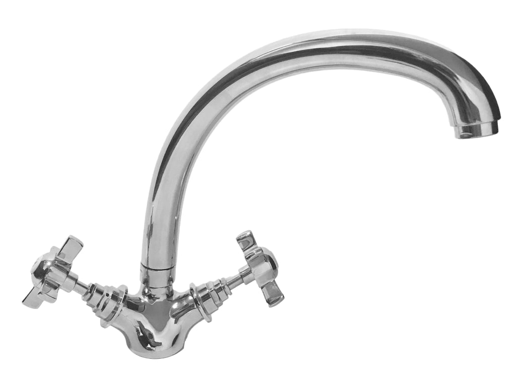 Rubinetto cucina lavabo cromato maniglie stella retro