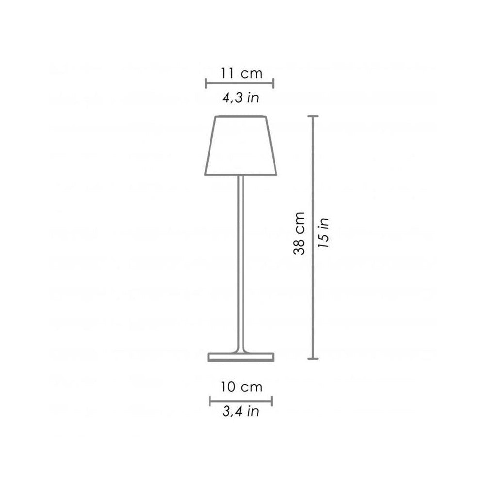 Zafferano Poldina Pro Lampada da tavolo LED Wireless Ricaricabile Dimmer touch 2700K-3000K IP65 Uso Interno/Esterno h.38cm - Rosso