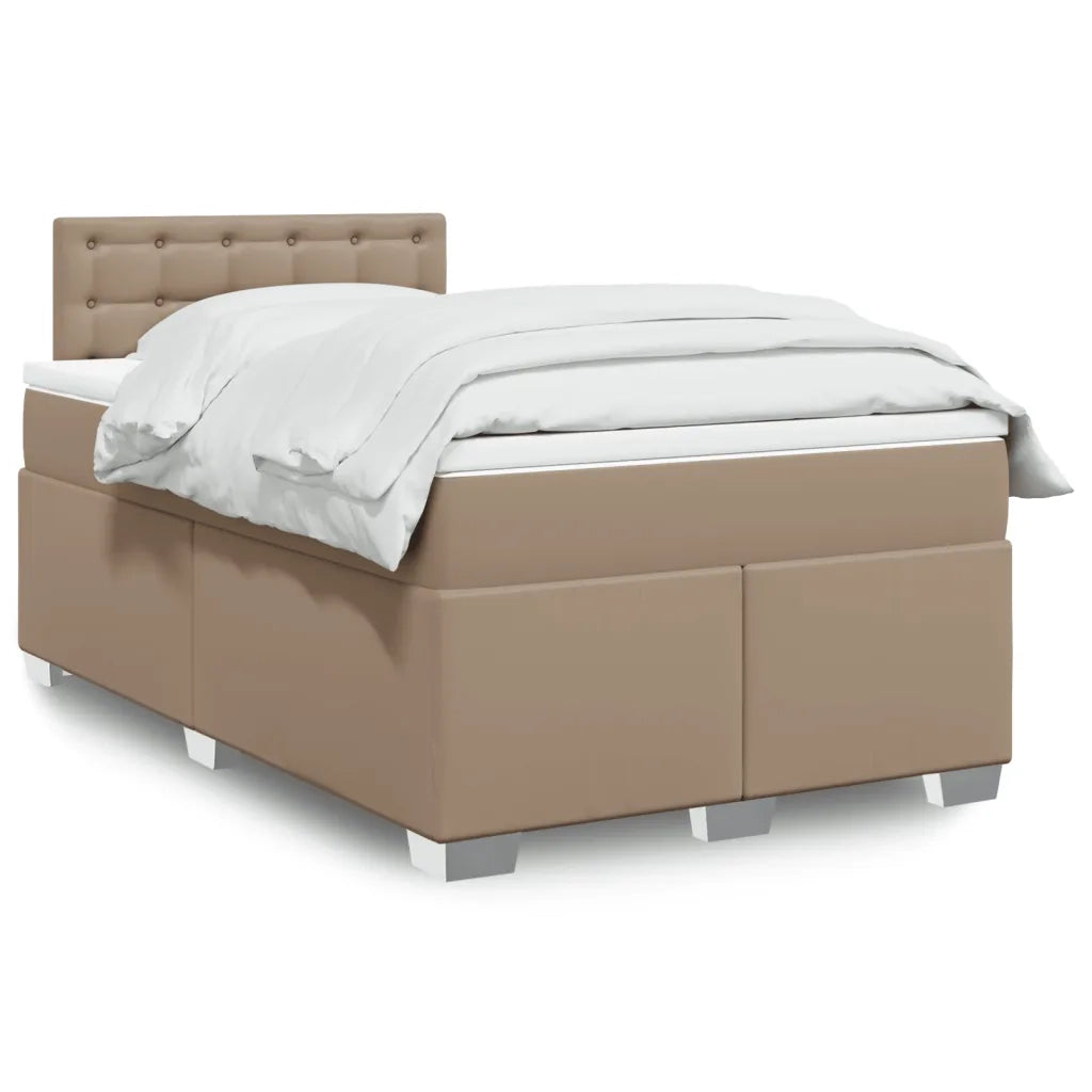 Giroletto a Molle con Materasso Cappuccino 120x200cm Similpelle