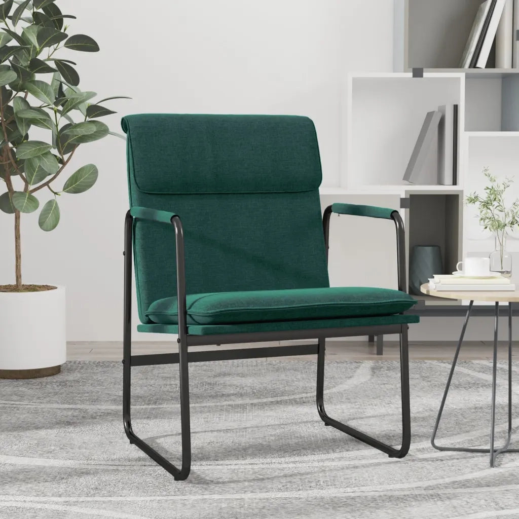 Poltrona | Sedia Lounge Verde Scuro 55x64x80 cm in Tessuto