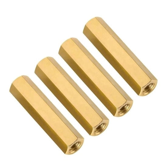 Spaziatori a stella femminili in ottone con finitura a dorso - M4x25mm - Creano spazi tra componenti - Adatti per diverse applicazioni