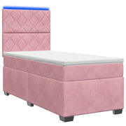Letto box spring con materasso Rosa 80 x 200 cm Velluto 3455005