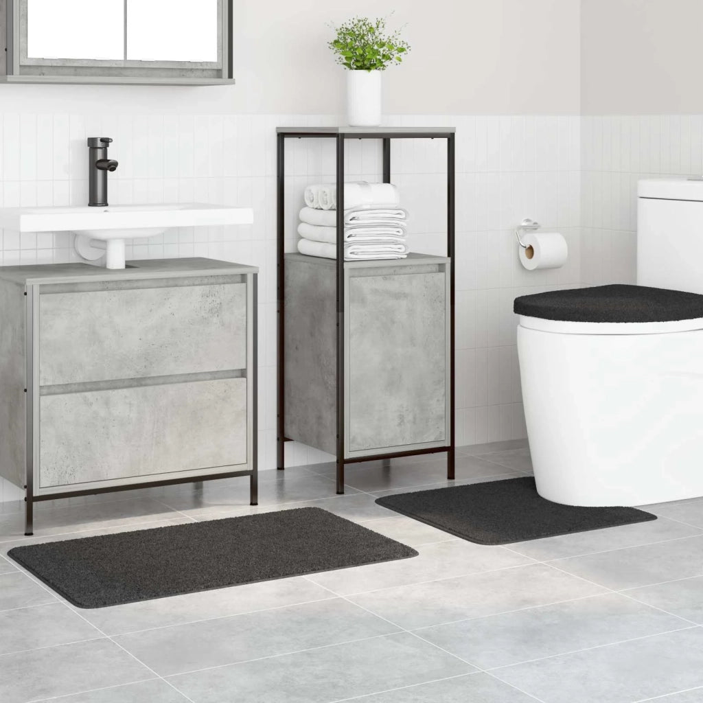 Set di tappetini antiscivolo per il bagno 3 pcs Grigio scuro PP 4019864