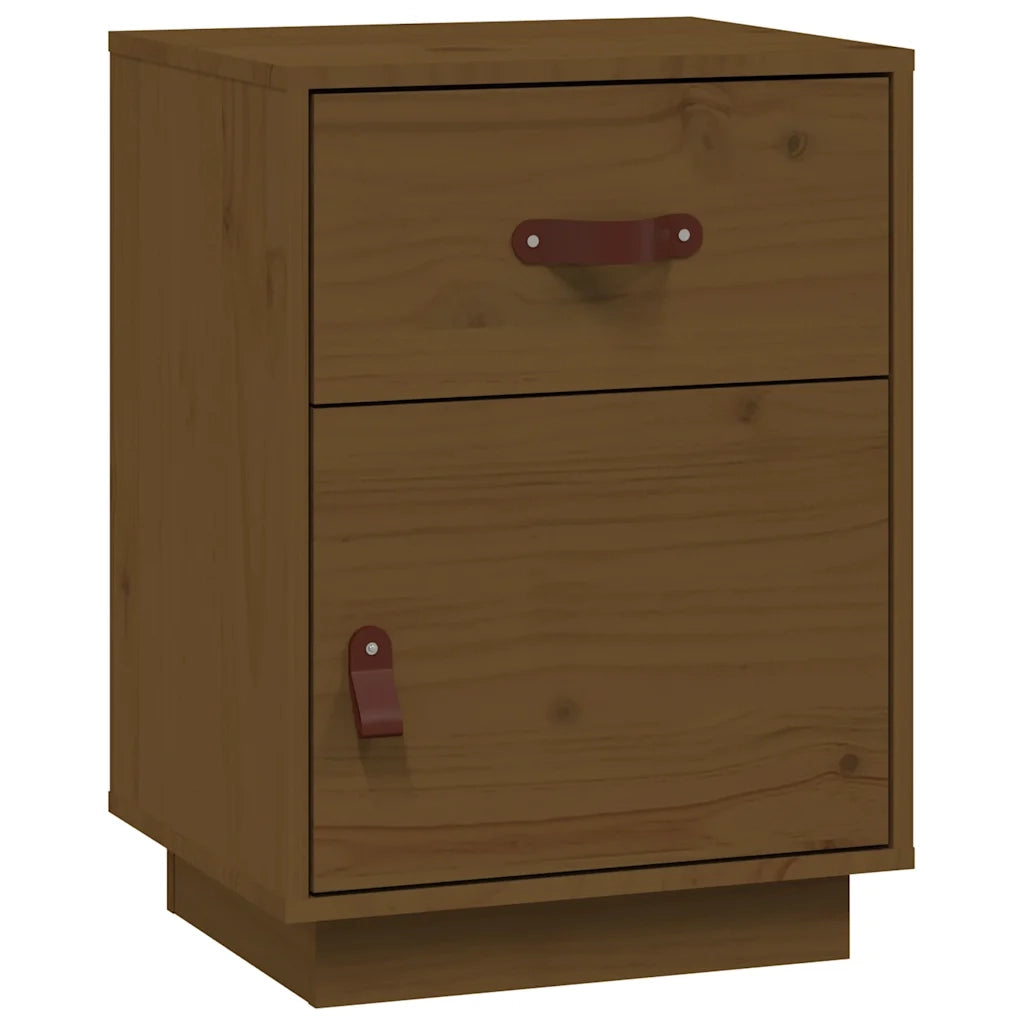 Comodino-Tavolino da notte ambra 40x34x55 cm in Legno Massello di Pino