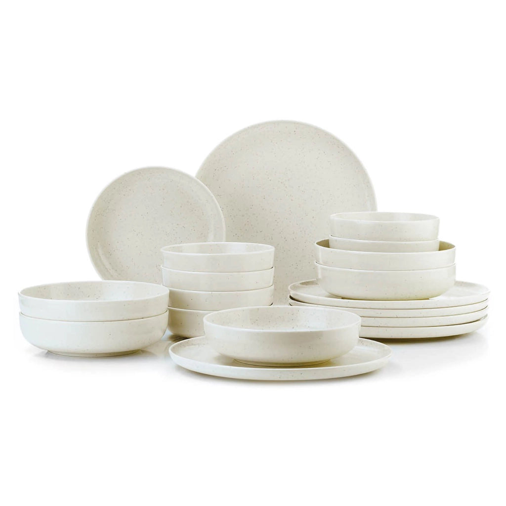Notatale, Servizio Piatti set da 18, Bianco Crema