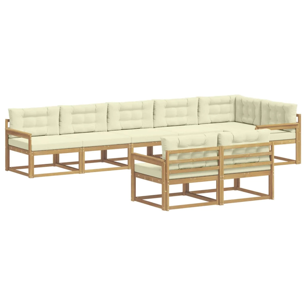Set di divani da esterno 6 pz Bianco e Crema Poliestere 3386609
