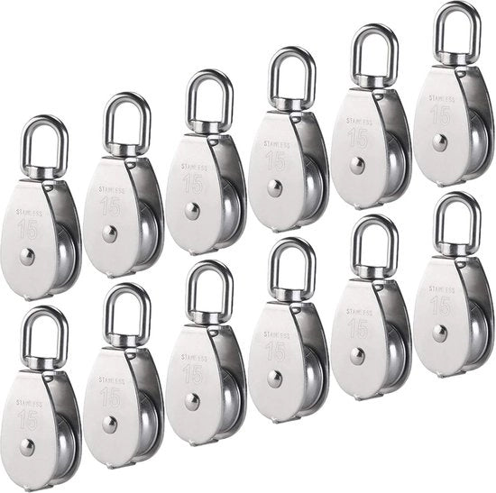 Set di 12 Katrolli in Acciaio Inossidabile per Interno ed Esterno M15