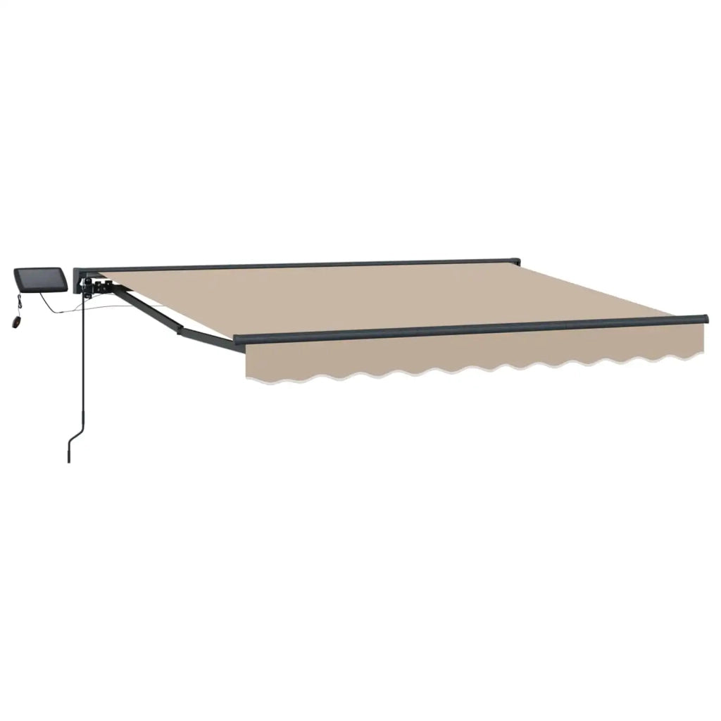 Cornice per Tenda Manuale con LED Beige e Antracite 3,5 x 2,5 m 3420832