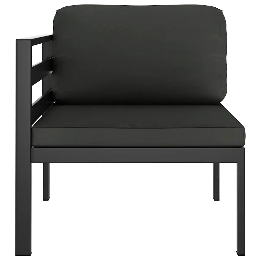 Divano Angolare Modulare 1 pz con Cuscini Alluminio Antracite 49239