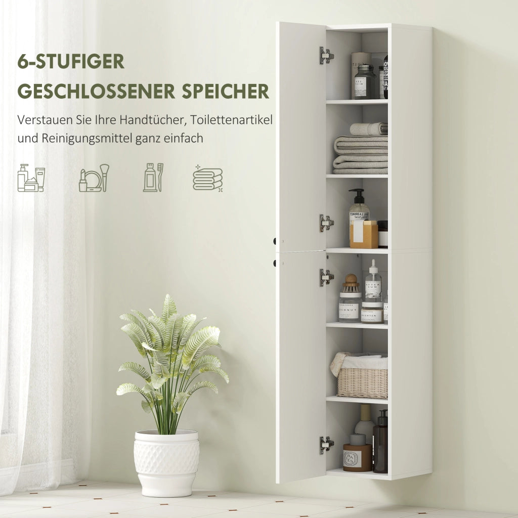 Mobile da bagno a parete ¨C Xylo ¨C bianco MDF 6 ripiani