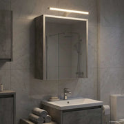 Mobiletto per specchio da bagno con lo scaffale Grigio cemento 889146