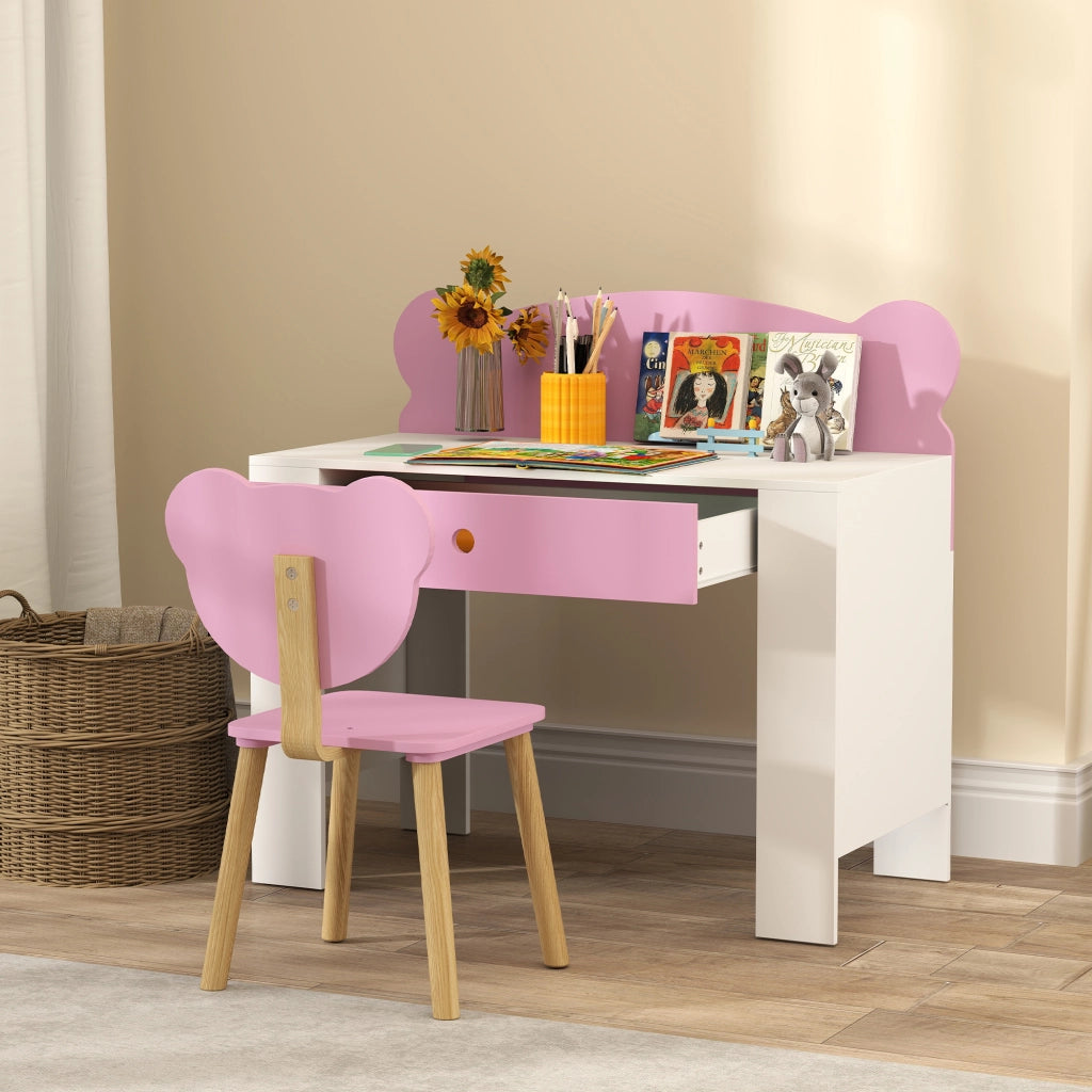 Scrivania Bambini con Sedia e Cassetto ¨C zephmum ¨C Rosa
