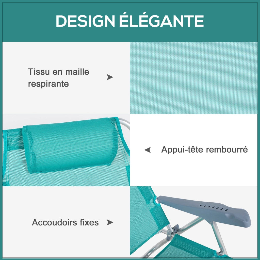 Sedia da giardino pieghevole ¨C zephmum ¨C 2 pezzi, grigio