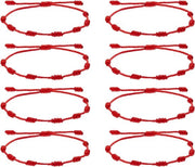 Bracciali in seta con 7 nodi - Adattabile - Fatto a mano - Per signore e signori - Bracciale di amicizia - Unico modello - Cotone