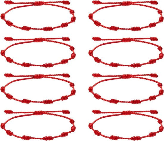 Bracciali in seta con 7 nodi - Adattabile - Fatto a mano - Per signore e signori - Bracciale di amicizia - Unico modello - Cotone