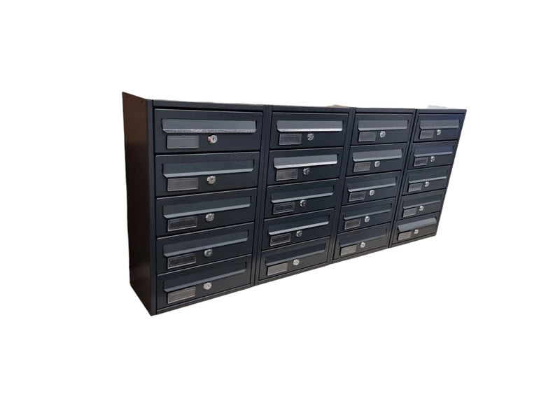 Cassetta Postale da Esterno MODULARE BoxoB Imperium 983 Con Cilindretto Numerato (RAL 7021) - 1 Comparto