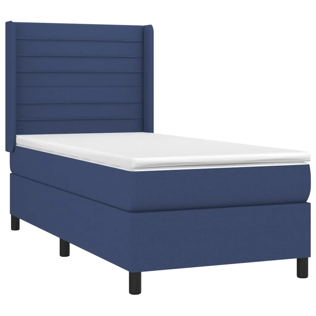 Letto a Molle con Materasso e LED Blu 90x190 cm in Tessuto 3138363