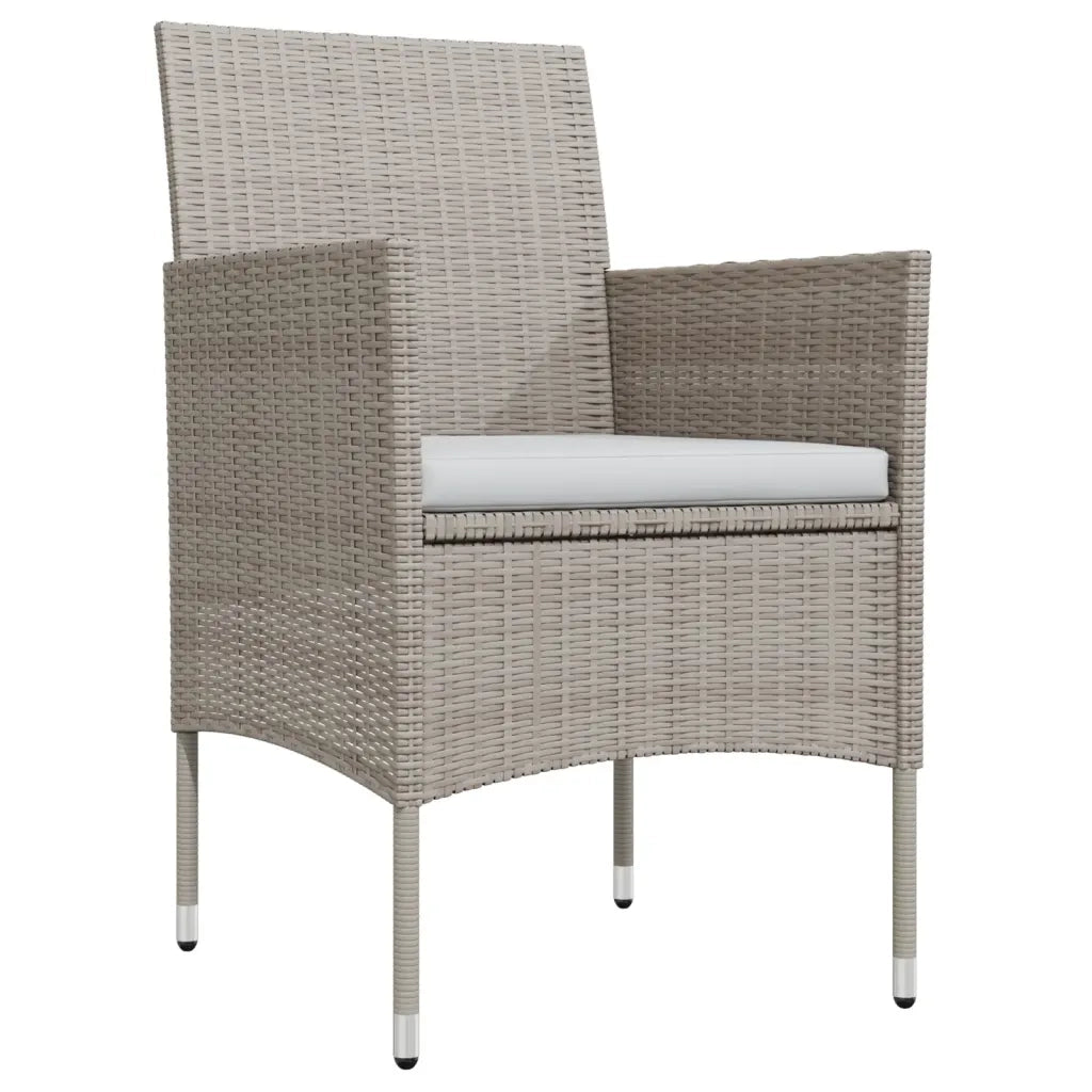 Set da Pranzo da Giardino 7 pz con Cuscini Beige e Nero 3099321