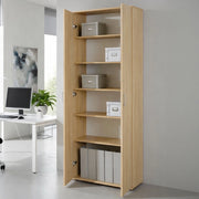 Pazzano, Armadio Multiuso 2 Ante 5 Ripiani, 70x189h cm Beige