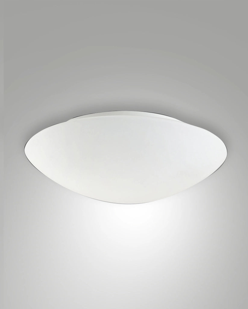 Pandora Plafoniera in metallo e vetro soffiato con sensore di movimento integrato, attacco E27 2x40W, colore Bianco, codice articolo 3222-65-102