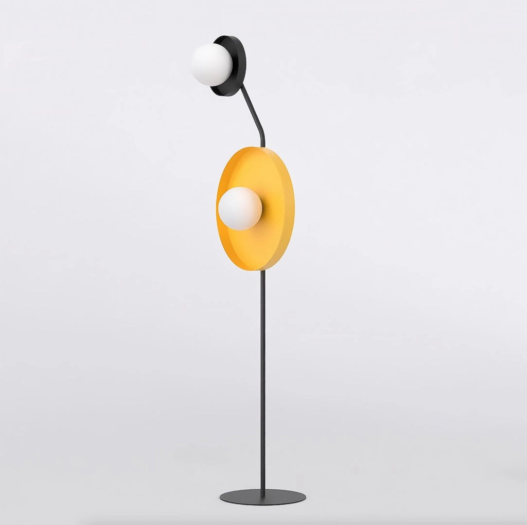 Lampada da terra moderna nera/arancio 2xG9 KISS Emibig