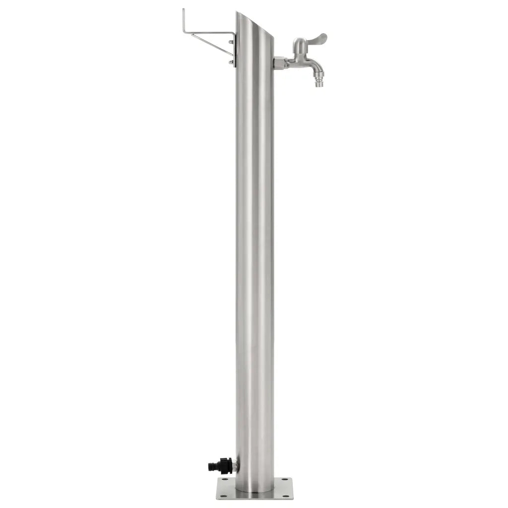 Fontanella a Colonna in Acciaio Inossidabile Rotonda 95 cm 45456
