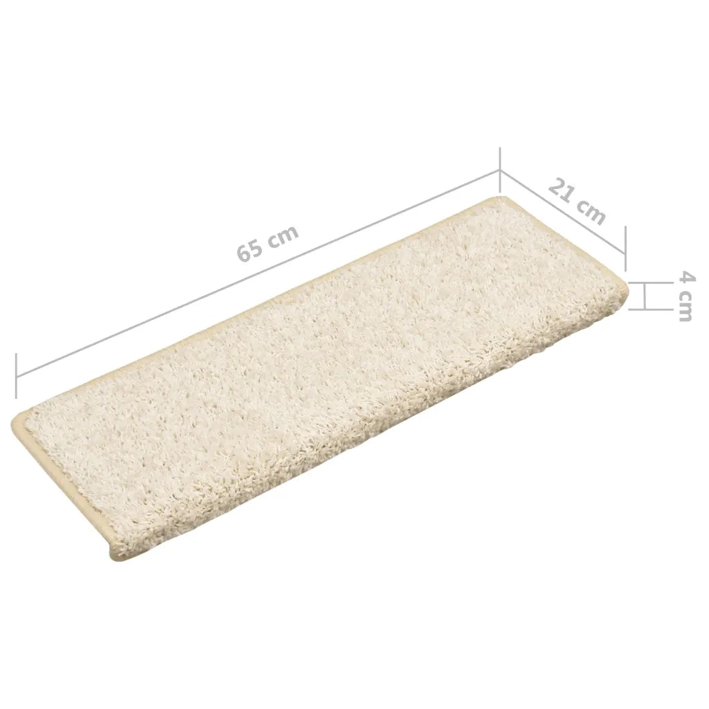 Tappetini per scale 15 pz 65x21x4 cm bianchi con bordo rettangolare 134581