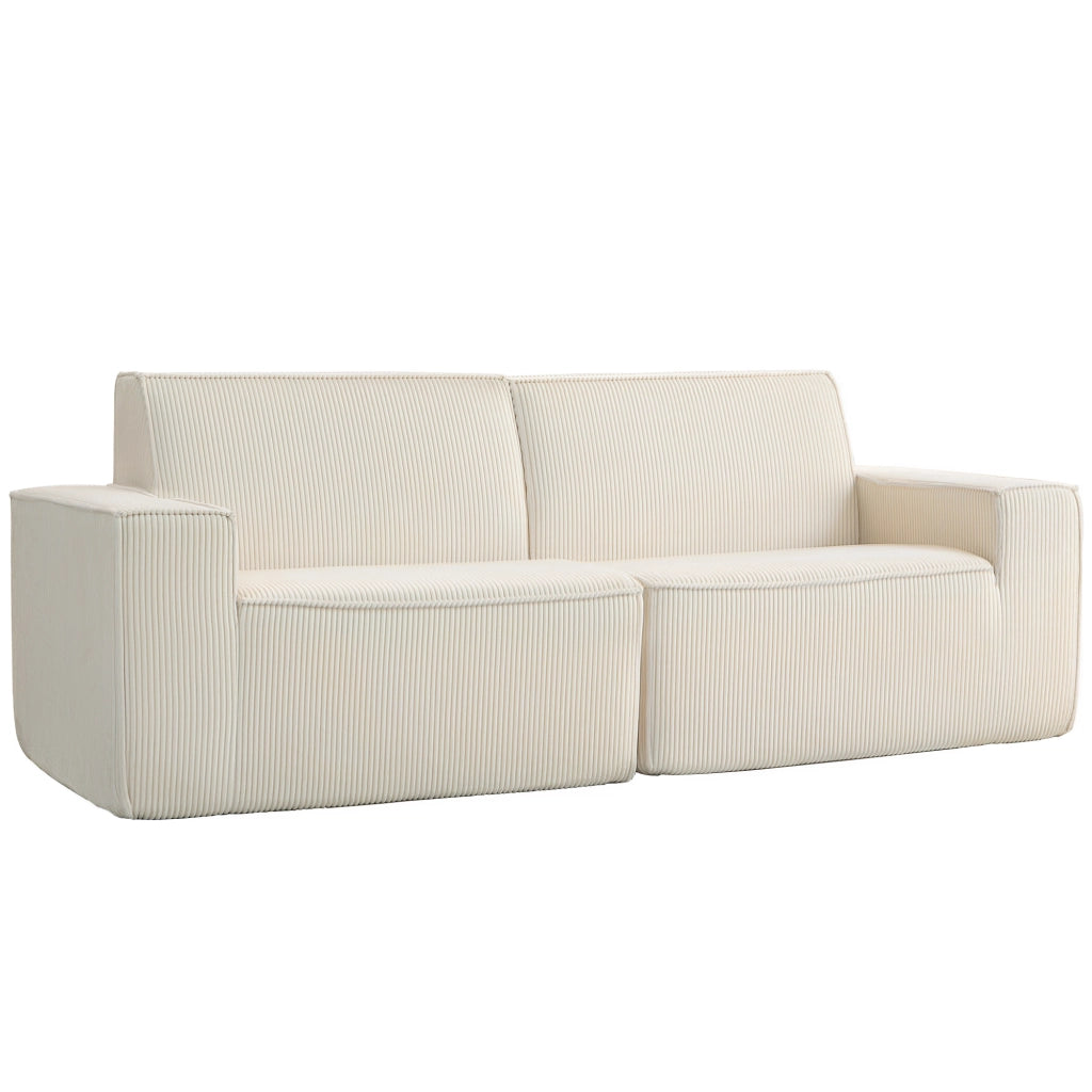 Divano 3 Posti in Velluto ¨C Zephmum ¨C Beige 230 cm