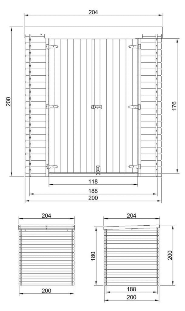 Casetta da giardino in legno 3,53 m² TIMBELA M309C1