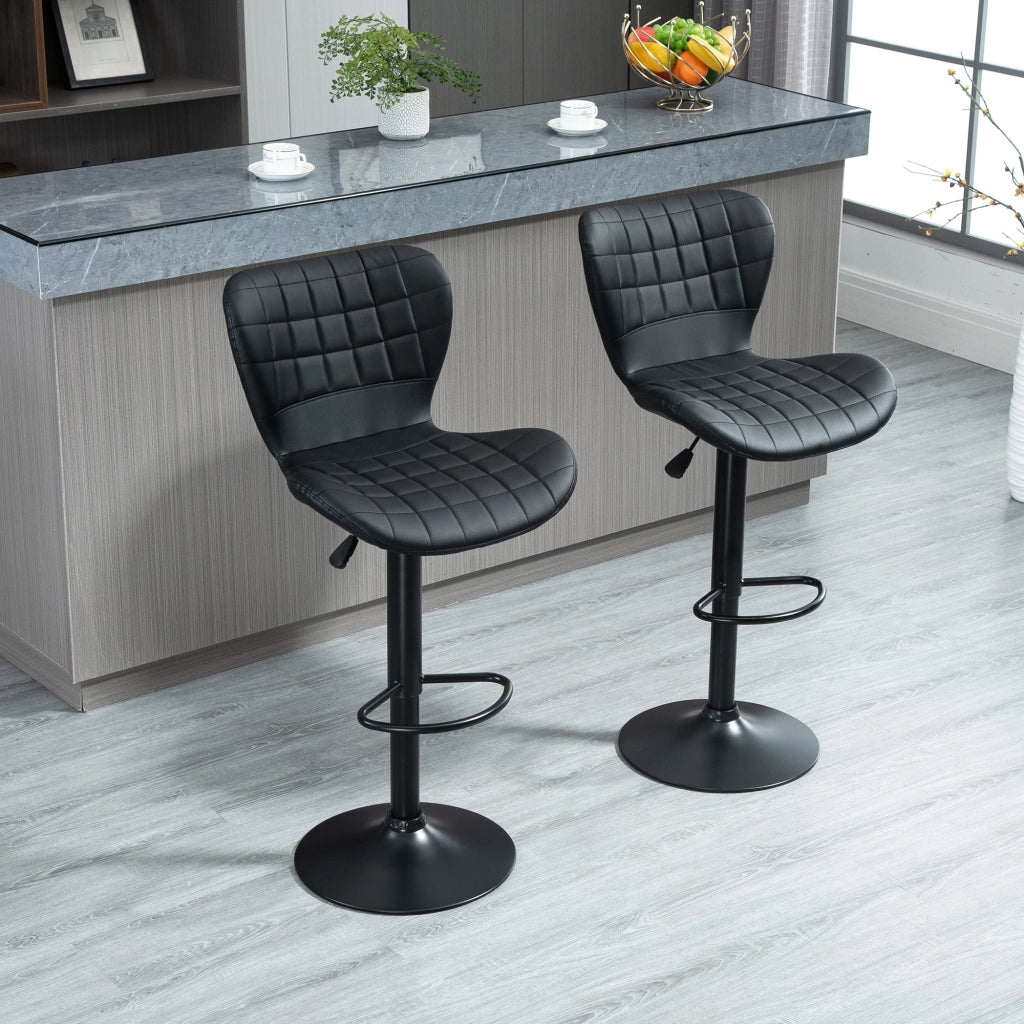 Set 2 Sgabelli da Bar Retr¨° ¨C Xylo ¨C Nero, Altezza Regolabile 89-109 cm