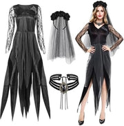 Abito da Halloween - Lunga Divisa da Festa con Accessori Spettrali