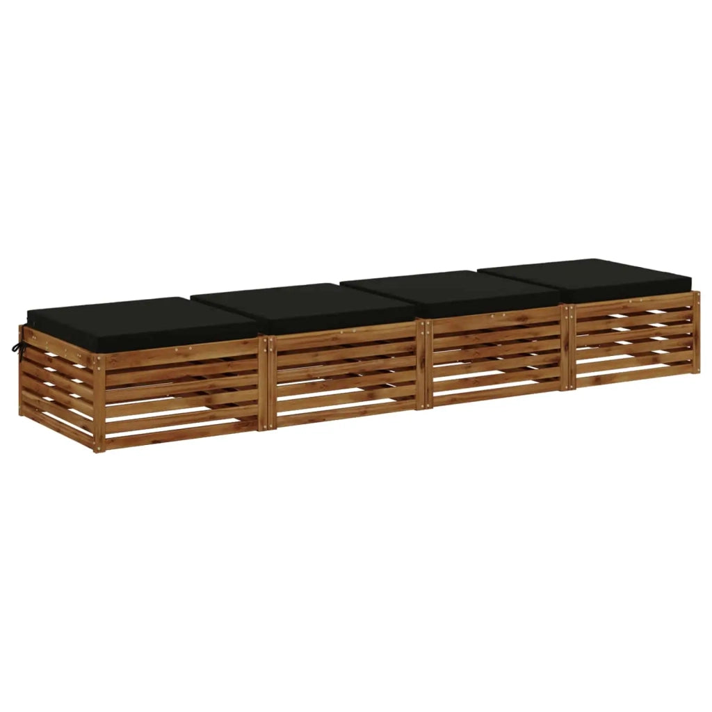 Cuscini per Sedia in 4 Pezzi SOEST 4 pz 100% Poliestere Nero 944906